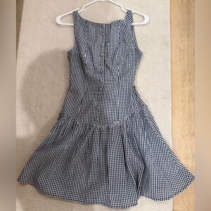 Blue and White Gingham Dress